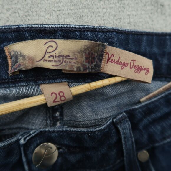 Paige Jeans Women's Size 28 Blue Low-Rise Verdugo Jegging Denim Pants 28" Inseam - Picture 7 of 15